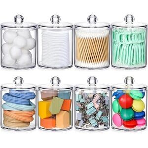 Clear Acrylic Storage 8pcs Jars Set